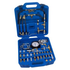 Gereedschap: Druktester met manometer voor mechanische en elektronische benzine-inspuitsystemen